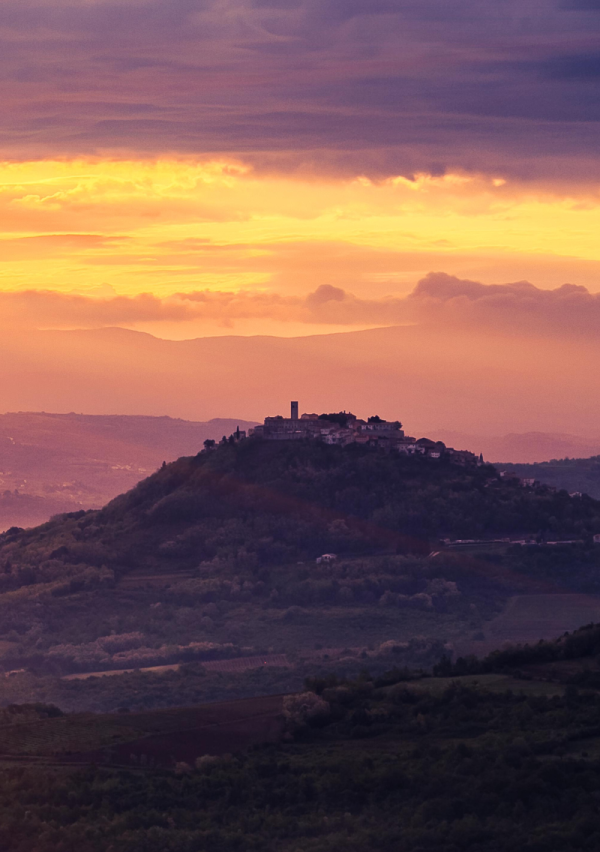 sunset in motovun