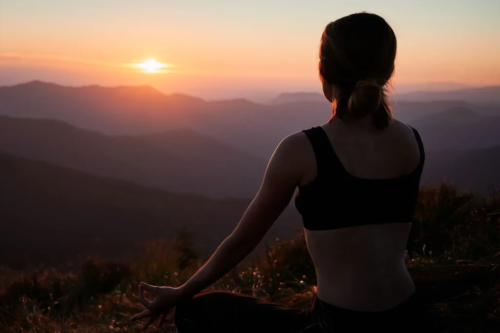 young woman meditating