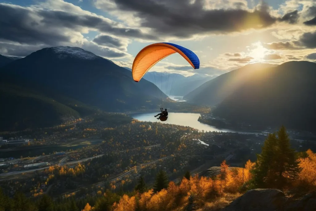paragliding through the mountains