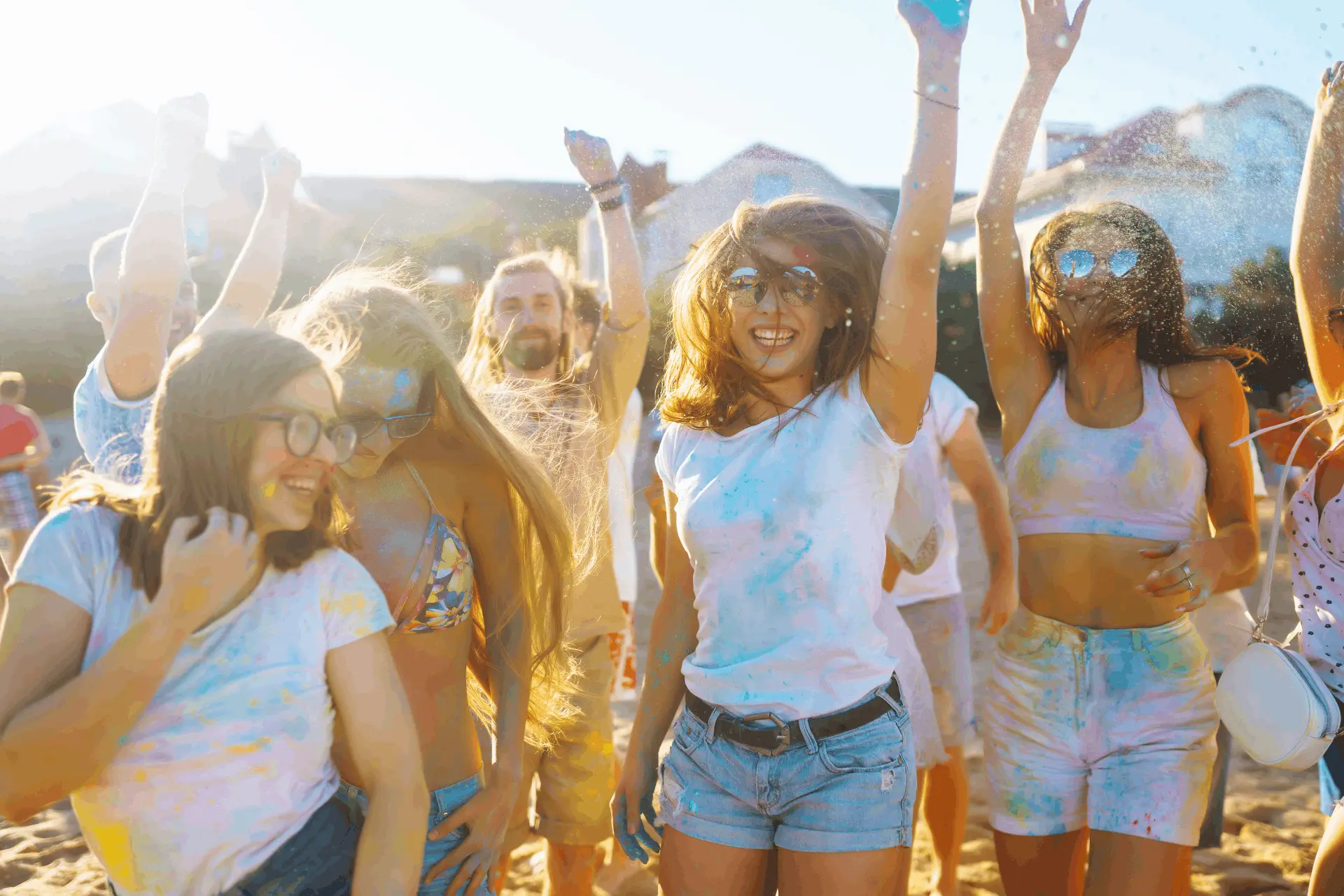 Young people enjoying on a party, activities in istria